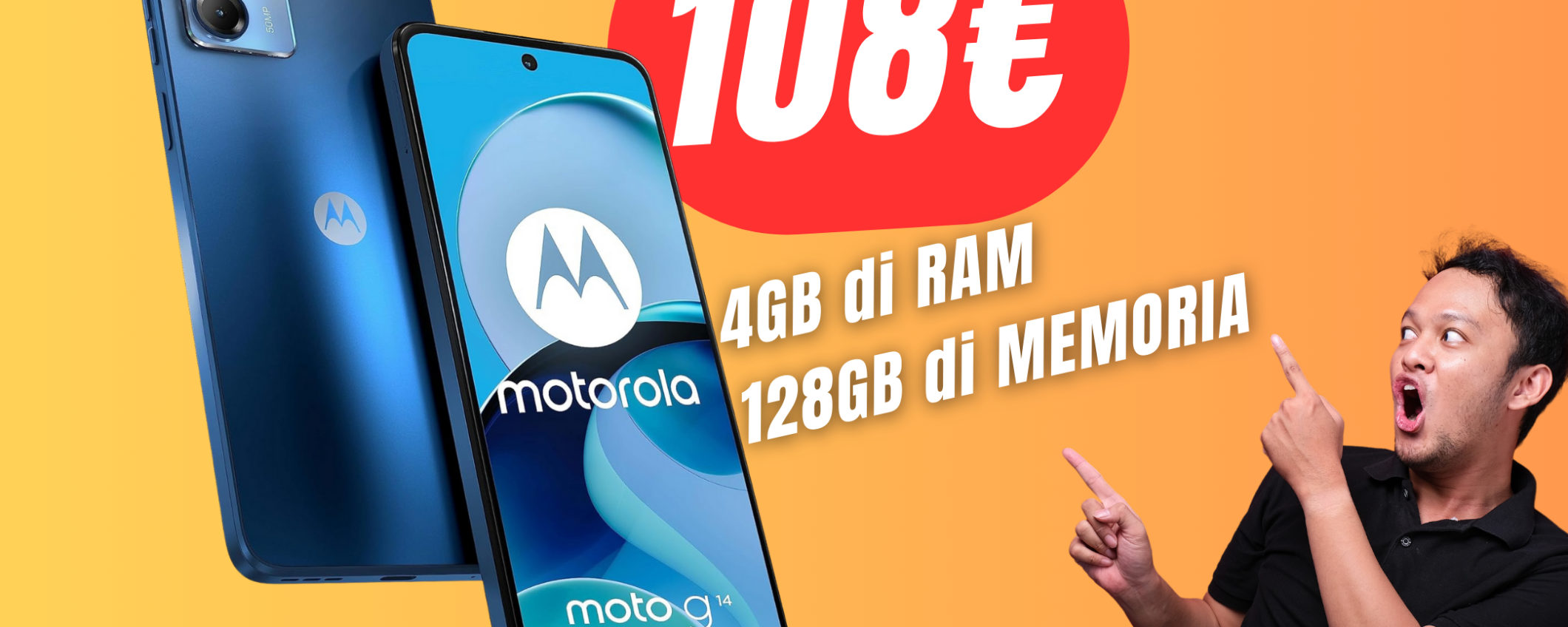 PREZZO BOMBA per il Motorola moto g14 a poco più di 100€!