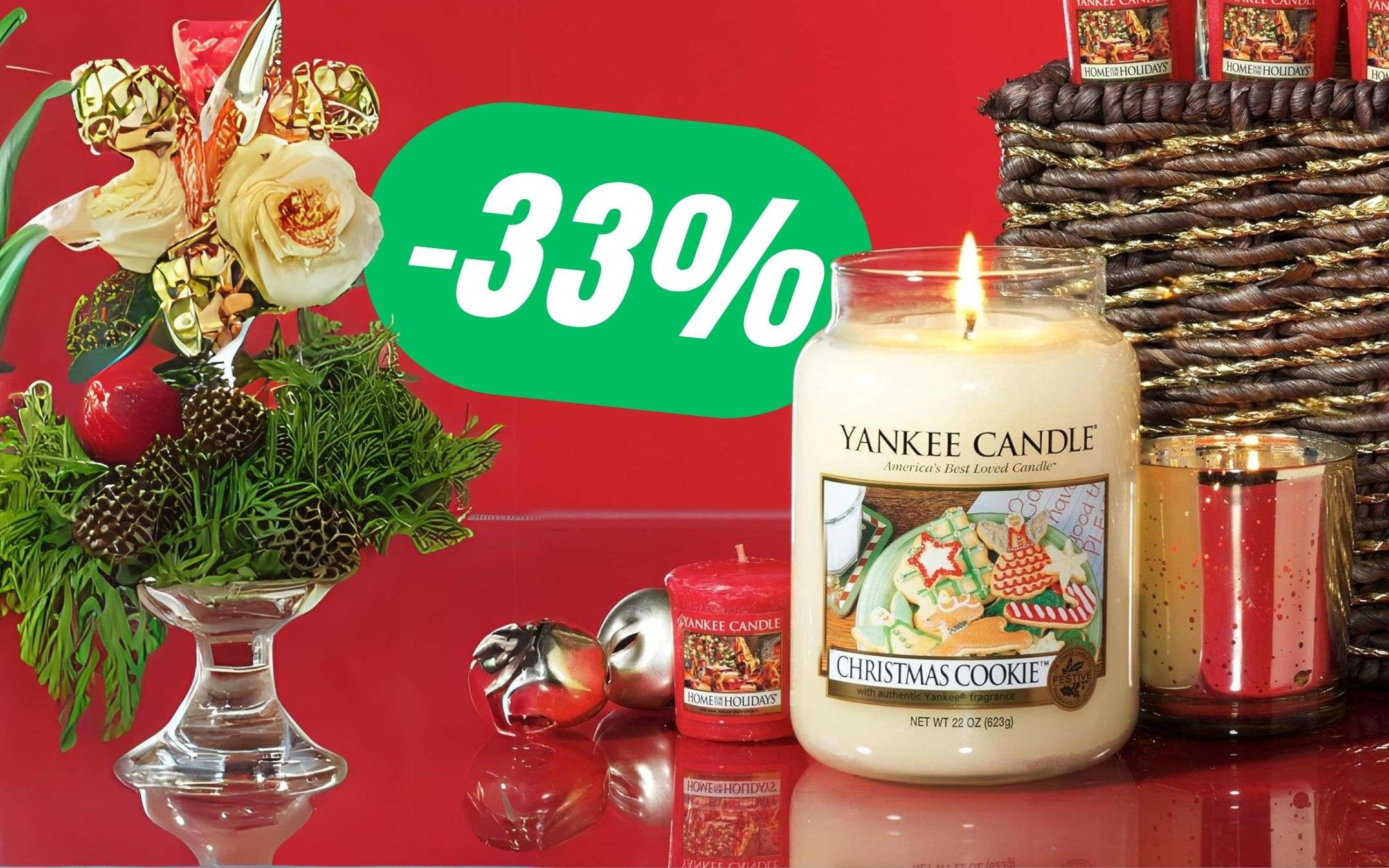 Yankee Candle Candela profumata in giara grande, Biscotto di Natale, Durata  Fino a 150 Ore