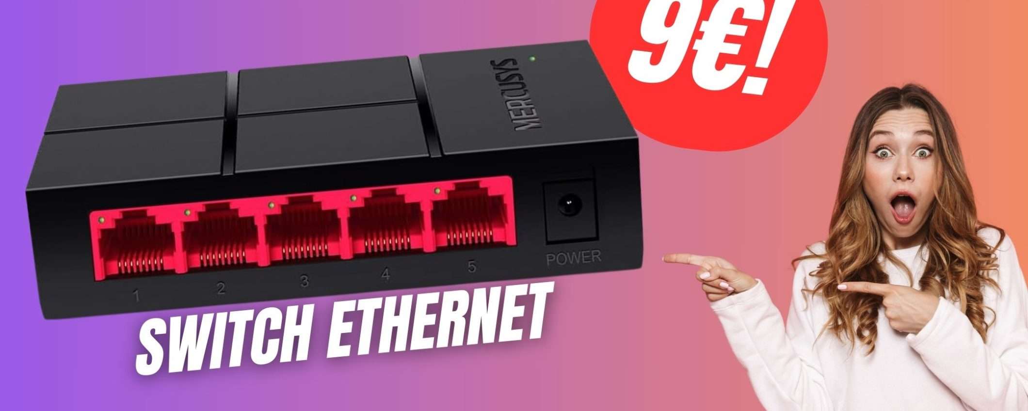 Con questo Switch Ethernet non avrai più problemi di Cavi! (e costa solo 9€!)