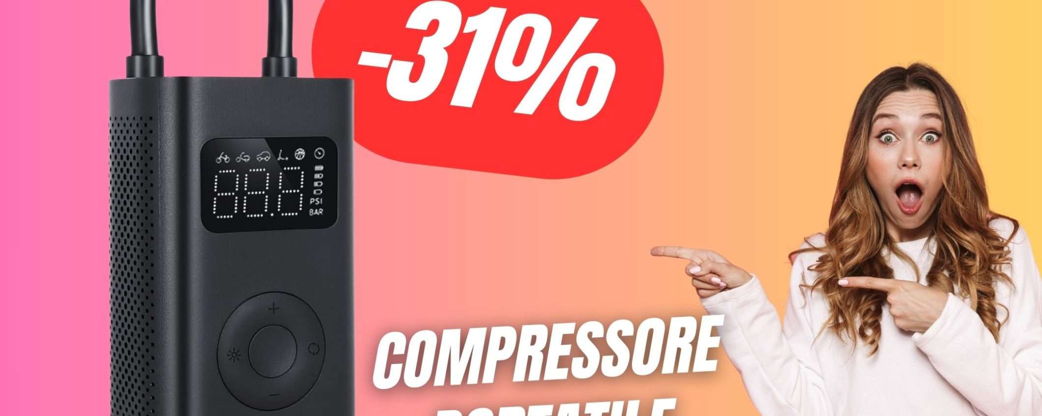 Con questo Compressore Portatile in OFFERTA la tua Auto non rimarrà mai a terra!