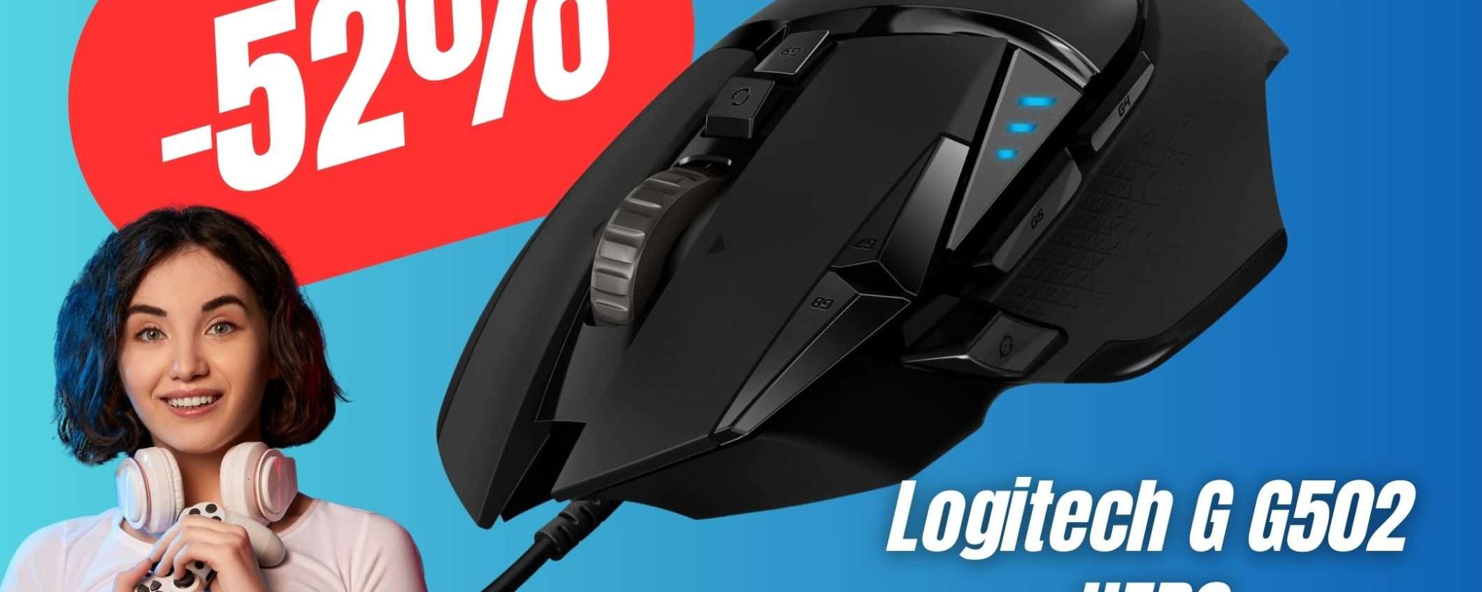 Uno dei migliori Mouse da Gaming CROLLA del -52% su Amazon!