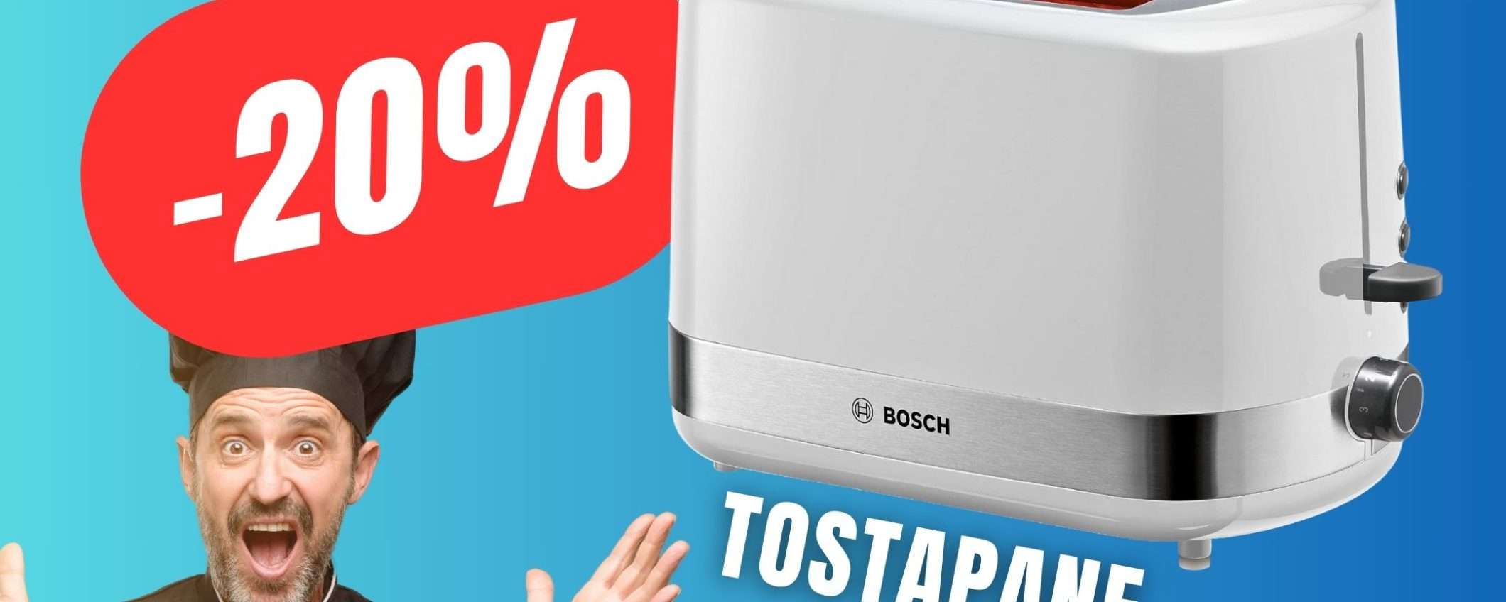 Il Tostapane Bosch che permette di scongelare il cibo è SCONTATO del 20% su Amazon!