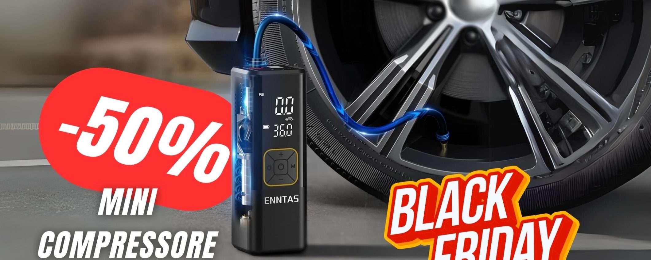 Il Mini Compressore super potente scende a METÀ PREZZO per il Black Friday!