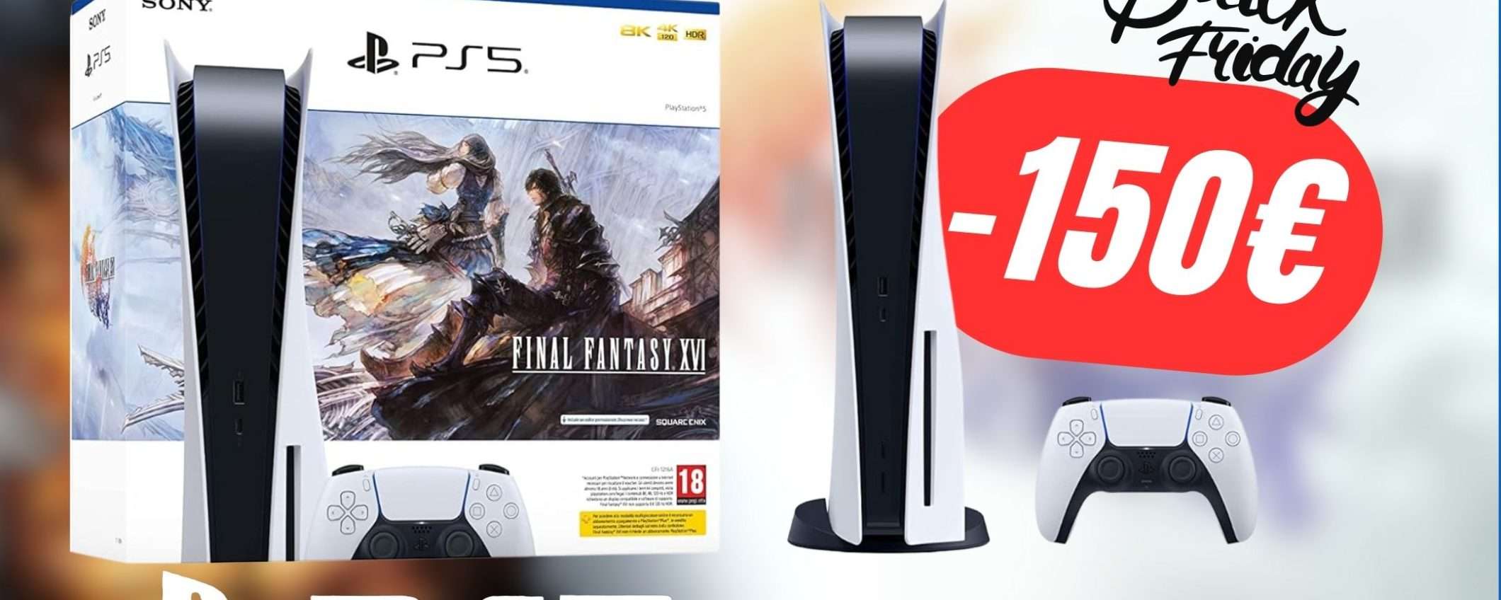 Il bundle con PlayStation 5 e Final Fantasy XVI a un PREZZO FOLLE per il Black Friday