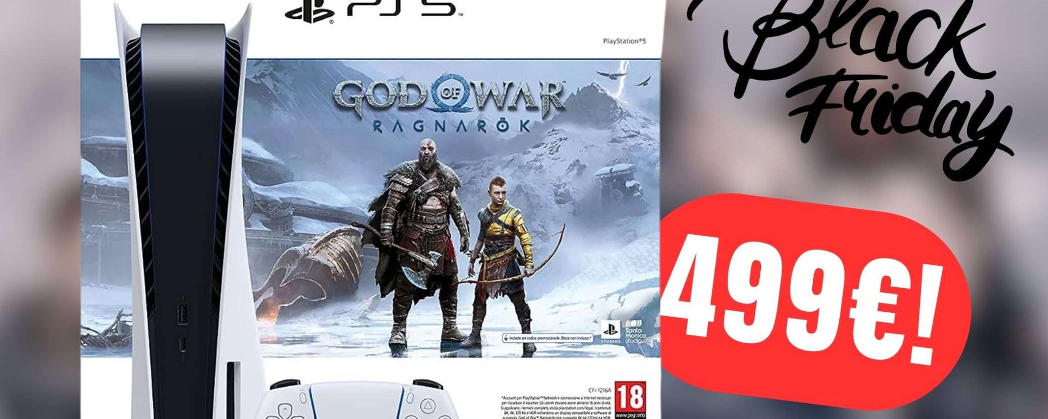 Il bundle con PlayStation 5 e God of War Ragnarök CROLLA di prezzo per il Black Friday