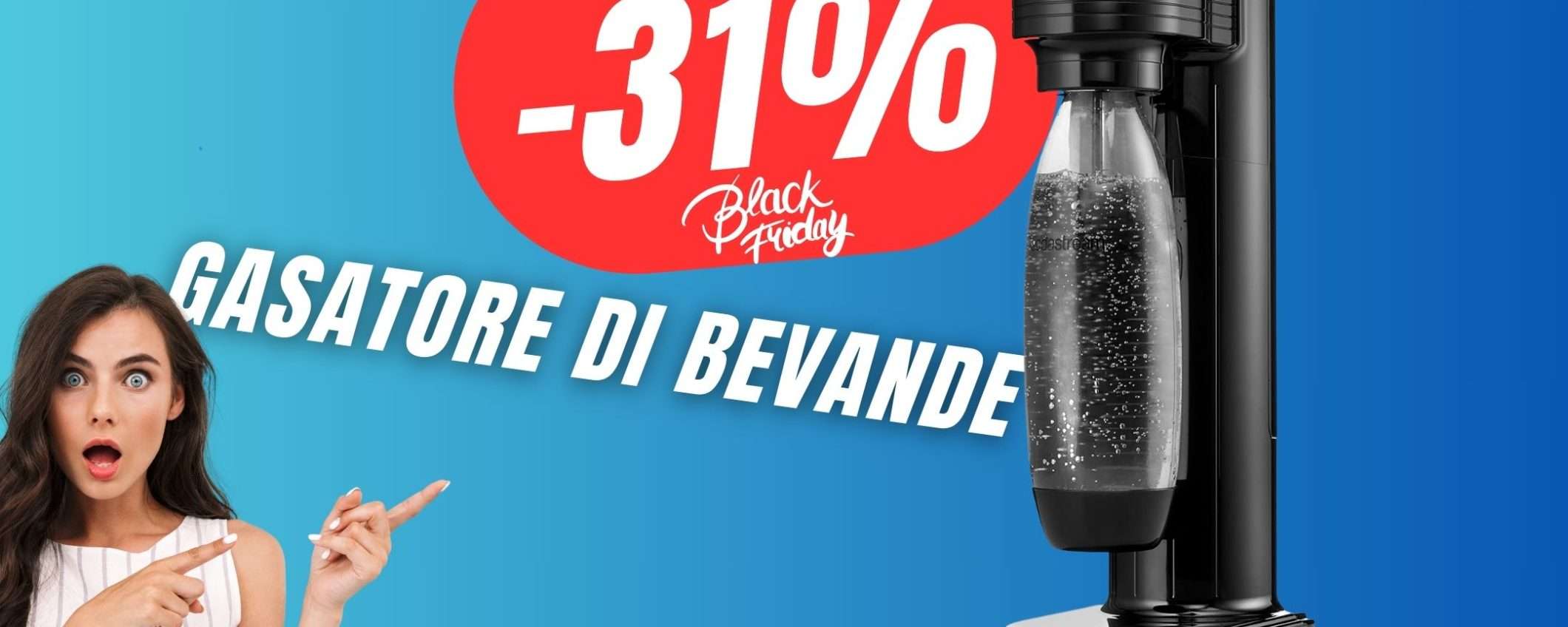 Rendi l'acqua del rubinetto Frizzante con l'offerta del gasatore SodaStream!