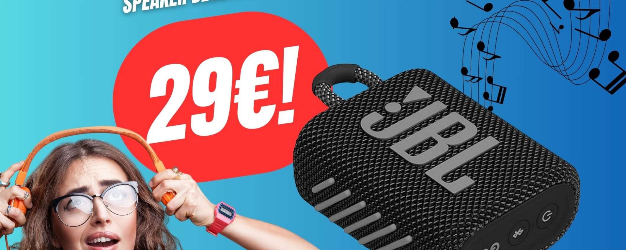 Questa Cassa Bluetooth JBL è piccola ma POTENTISSIMA (e costa solo 29€ grazie allo sconto!)