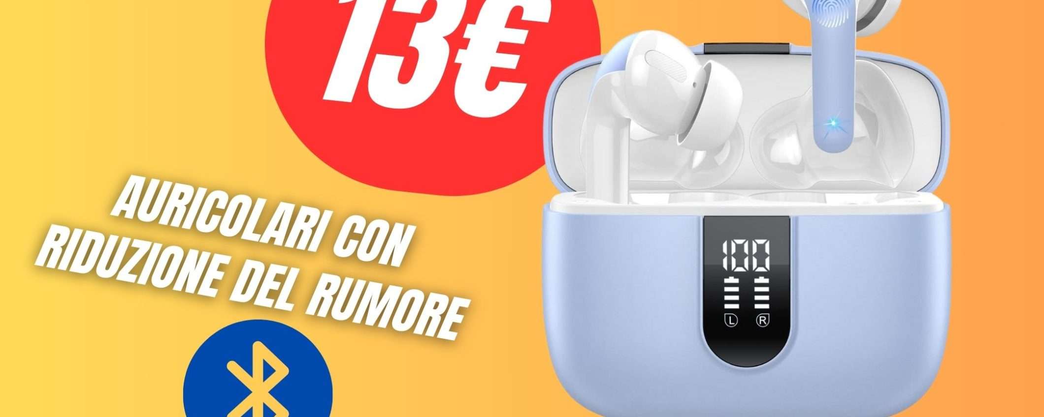 Questi Auricolari Bluetooth con Cancellazione del Rumore costano solo 12€ grazie al COUPON!