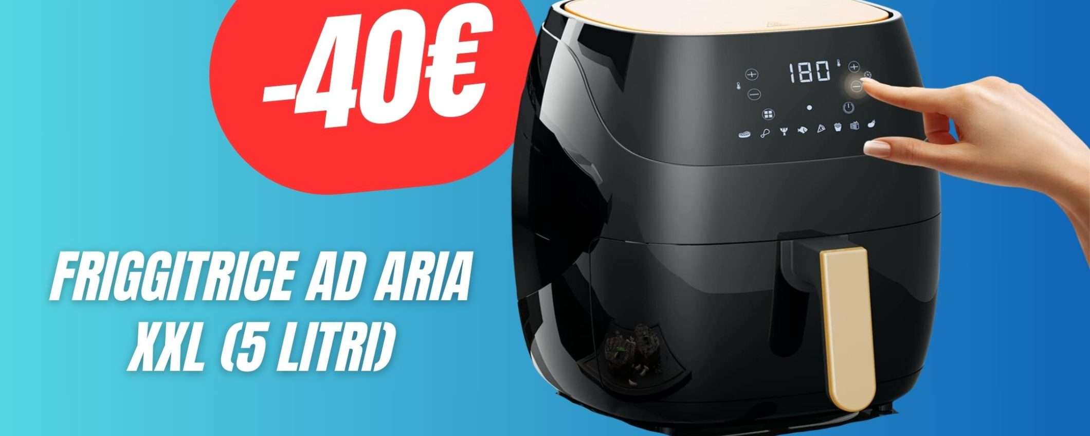 SUPER COUPON di 40€ per la Friggitrice ad Aria XXL da 5 Litri!