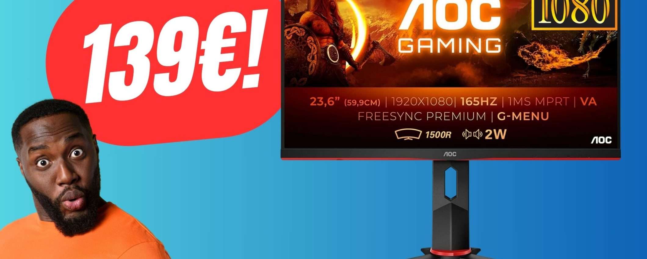 Monitor da Gaming Full HD da 165Hz a soli 139€?! Sì grazie all'offerta Amazon!