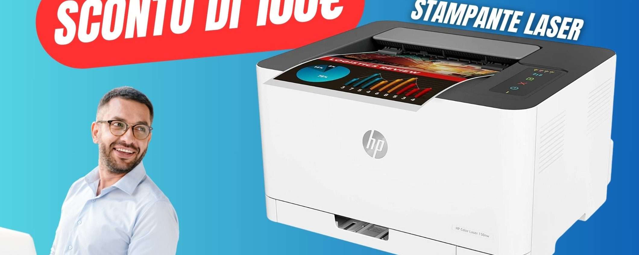 Ben 100€ di SCONTO per l'ottima Stampante Laser di HP!