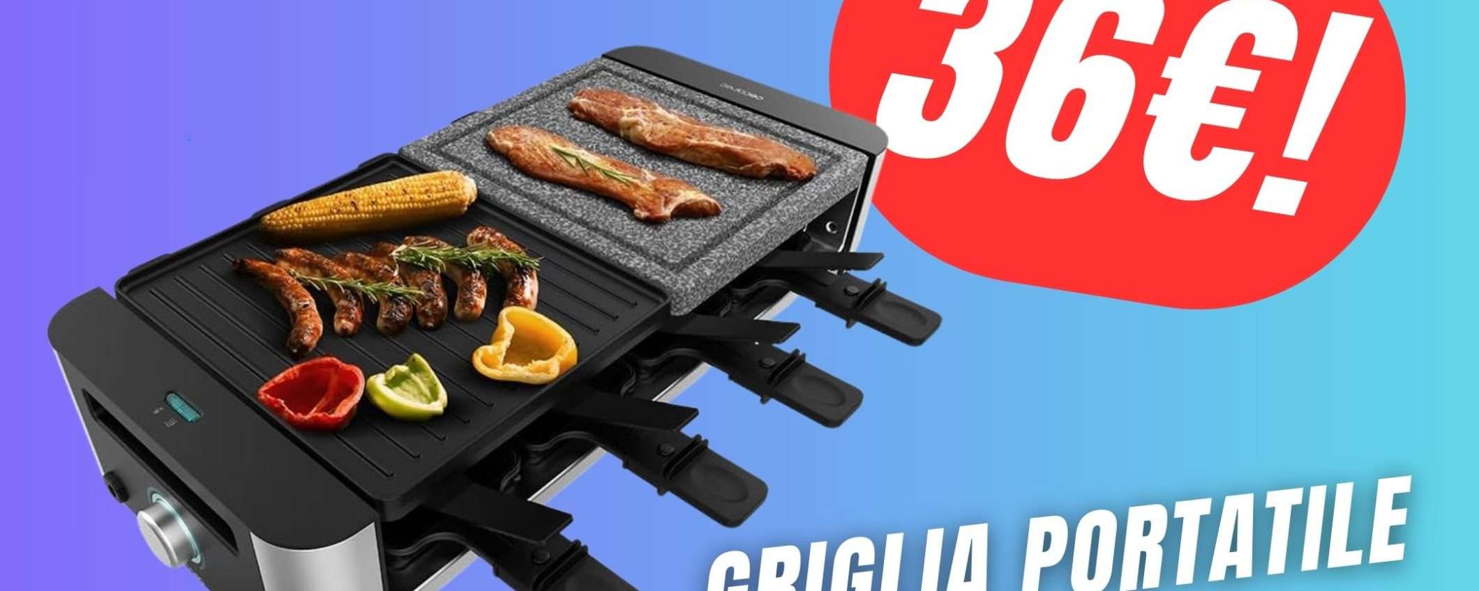 Questa Griglia Portatile è scontata a soli 36€ su Amazon!