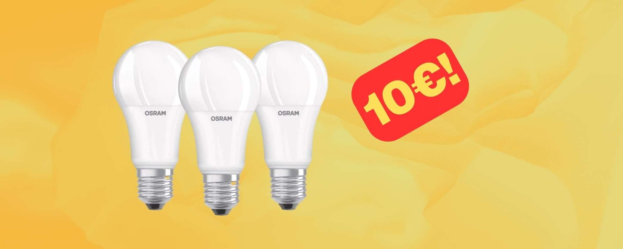 Lampade a LED E27: pack da 3 a soli 10€ su Amazon