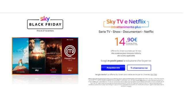 Offerta Sky TV e Netflix Black Friday 2023