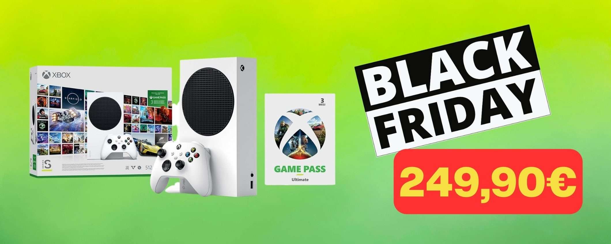 Xbox Series S con 3 mesi di Game Pass in offerta al MINIMO STORICO