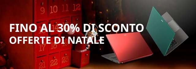 acer offerte natale 30 per cento di sconto