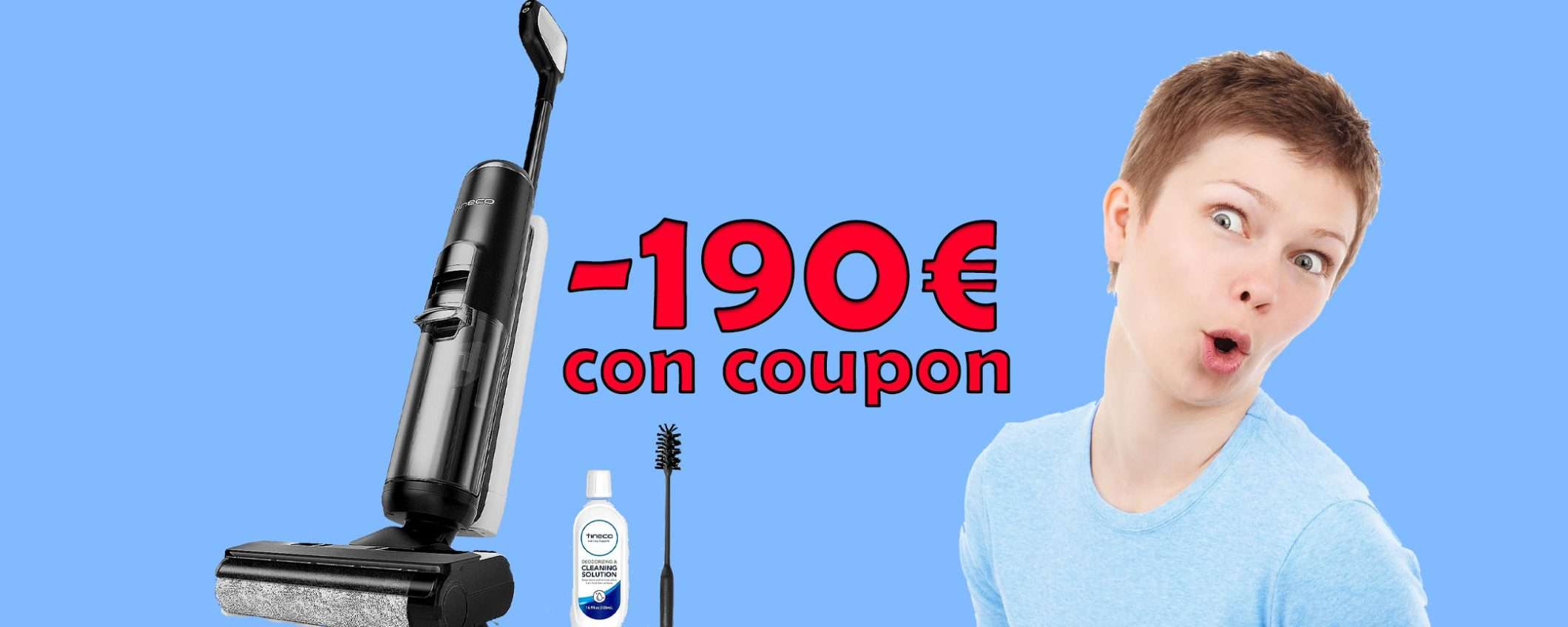 Aspirapolvere Smart senza fili lava e aspira: -190€ con coupon