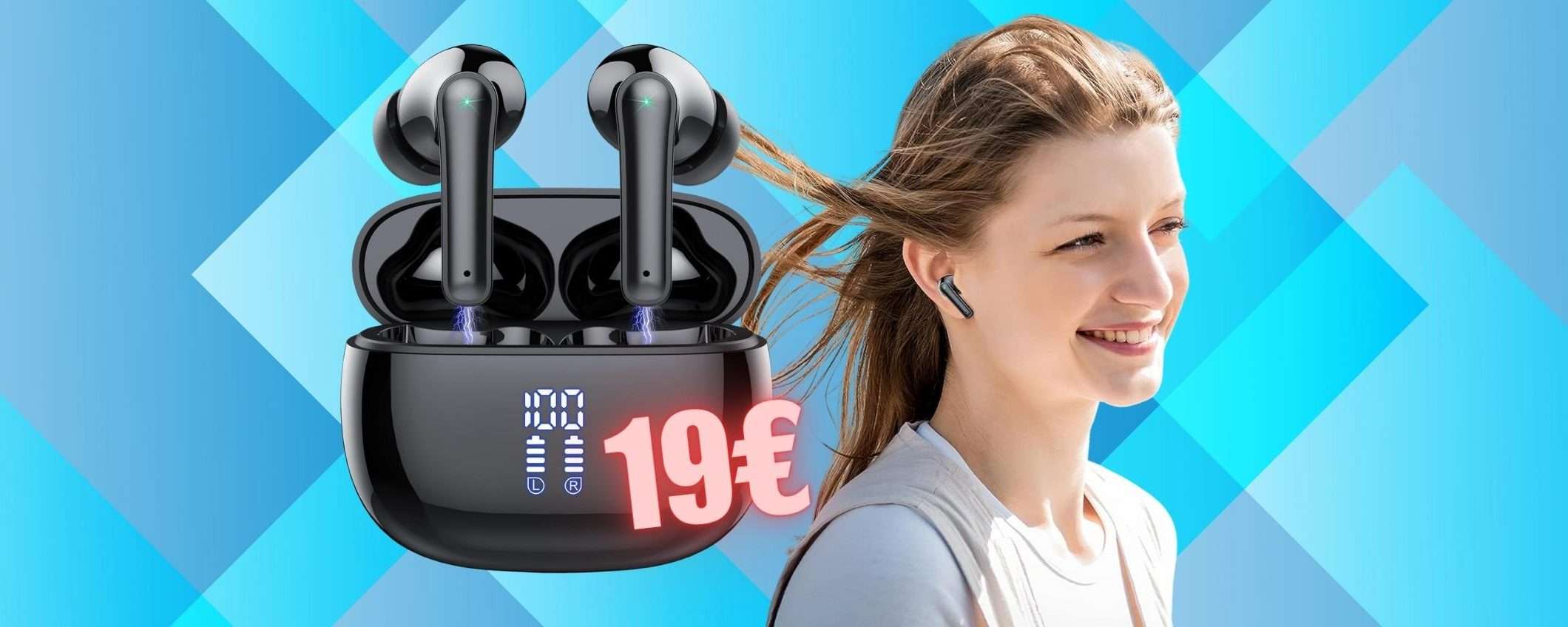 Auricolari Bluetooth con ANC a PREZZO REGALO su Amazon (19€)