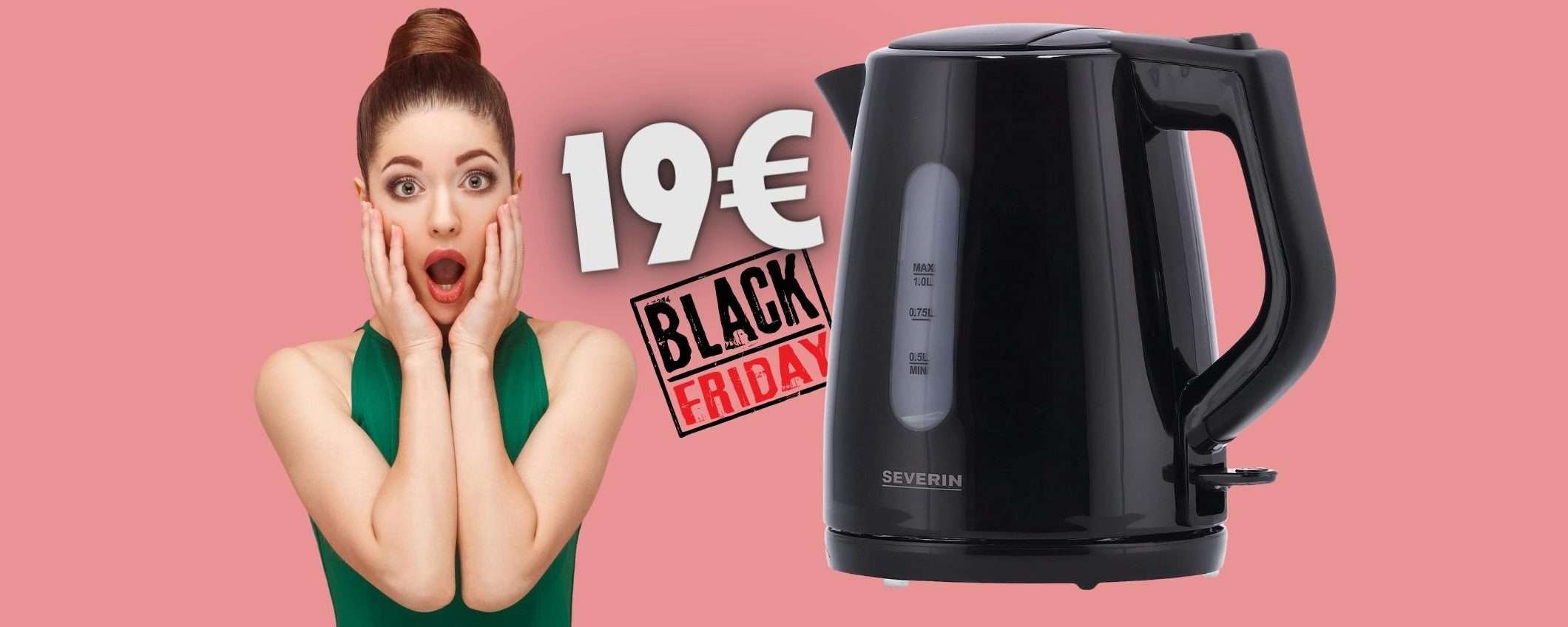 Bollitore elettrico con filtro anticalcare: 19€ al Black Friday Amazon