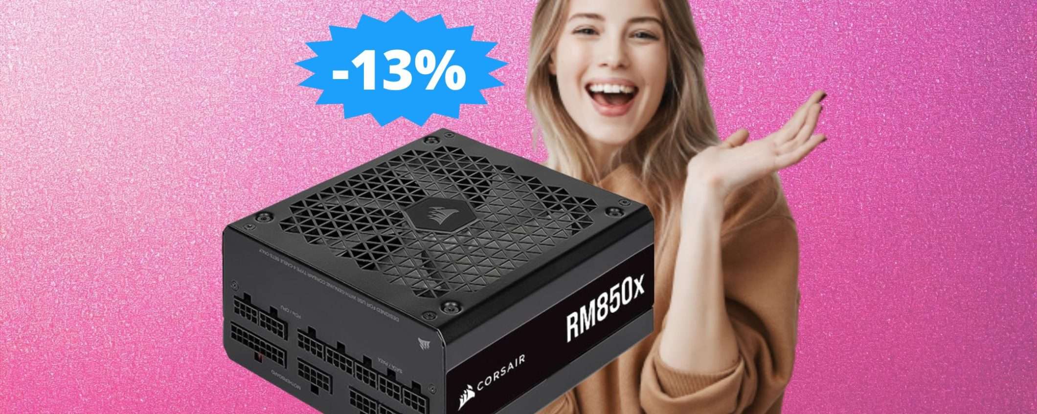 Alimentatore Corsair 850W: SCONTO del 13% su Amazon