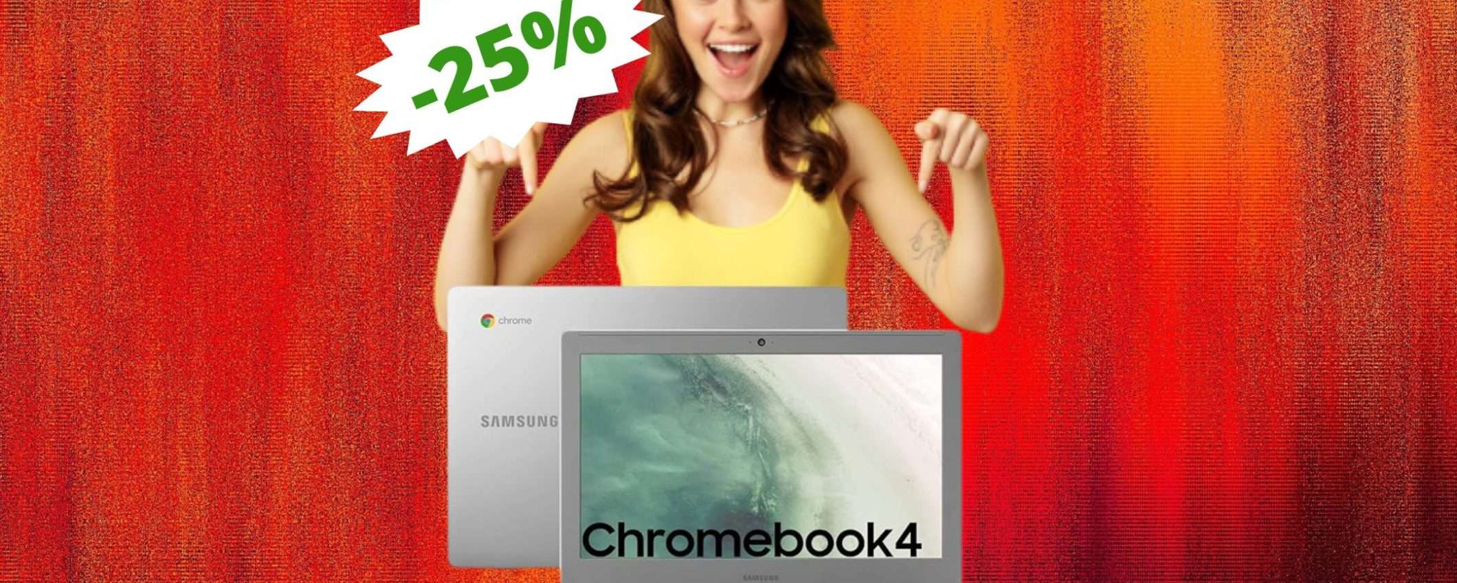 SAMSUNG Chromebook 4: un AFFARE da non perdere (-25%)