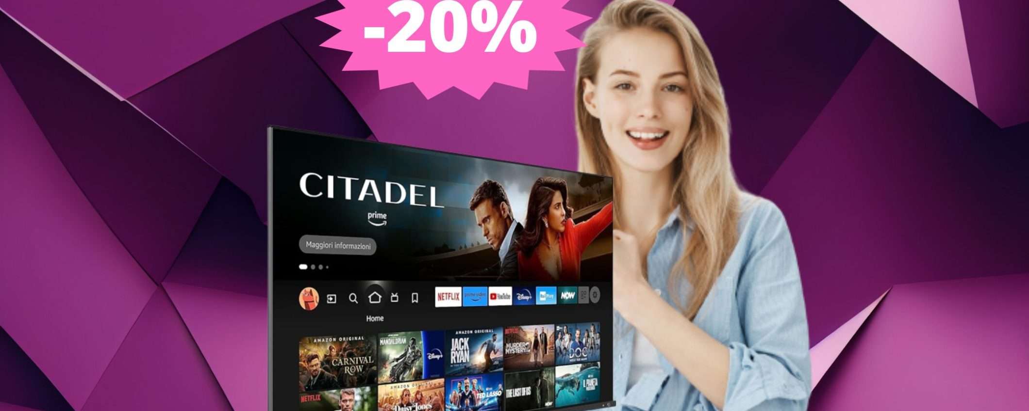 Smart TV Toshiba QLED 4K: SUPER sconto del 20% su Amazon