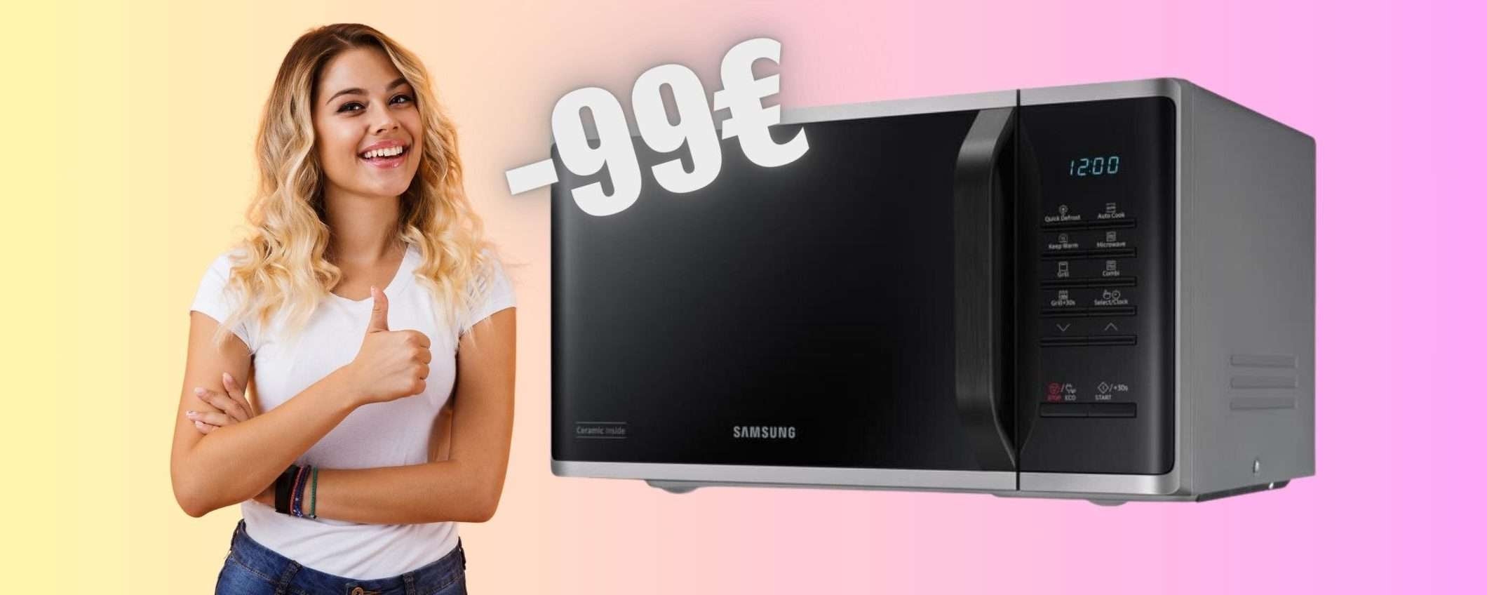 Forno a microonde Samsung da 23 litri e 800W a SOLI 110€ (eBay)