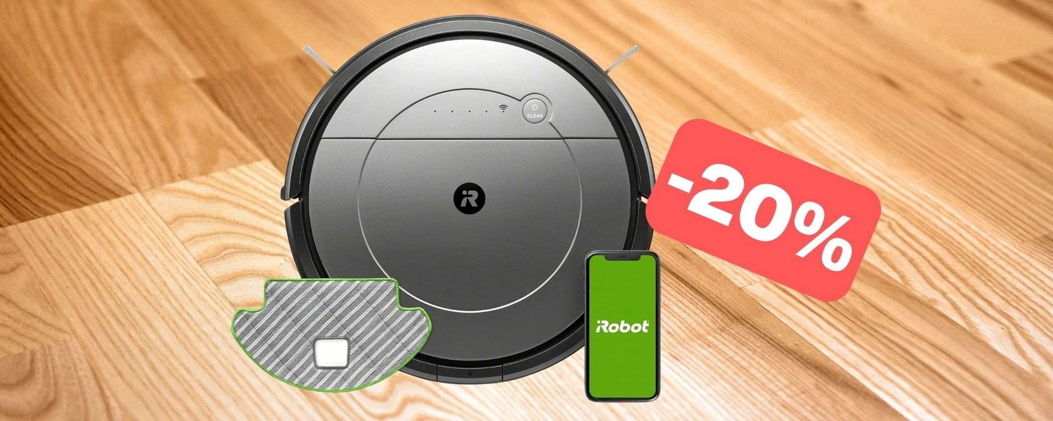 iRobot Roomba robot aspirapolvere e lavapavimenti in OFFERTA LAMPO su Amazon (-20%)