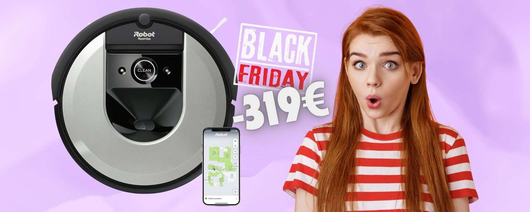 iRobot Roomba i7156: robot aspirapolvere con mappatura a -329€