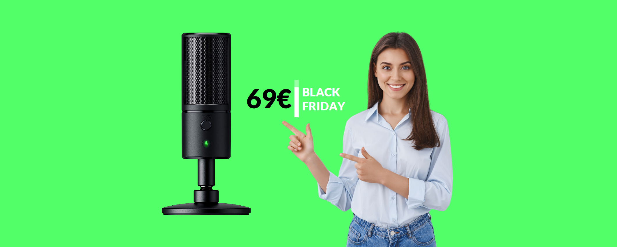 Microfono Razer Seiren X: non troverai di meglio a soli 69€