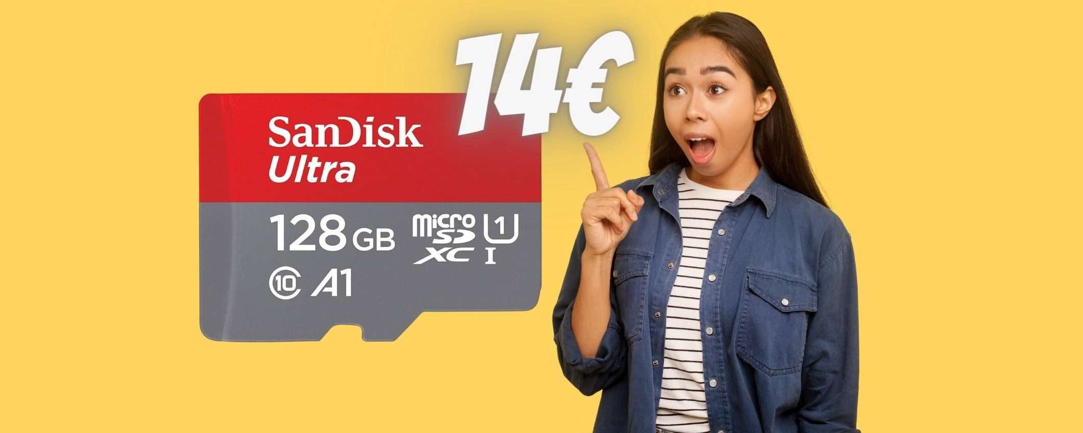 MicroSD SanDisk Ultra da 128GB a PREZZO REGALO (14€)