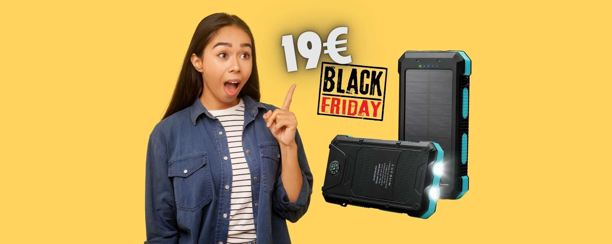 Power bank con batteria solare che non si scarica mai (-60%)