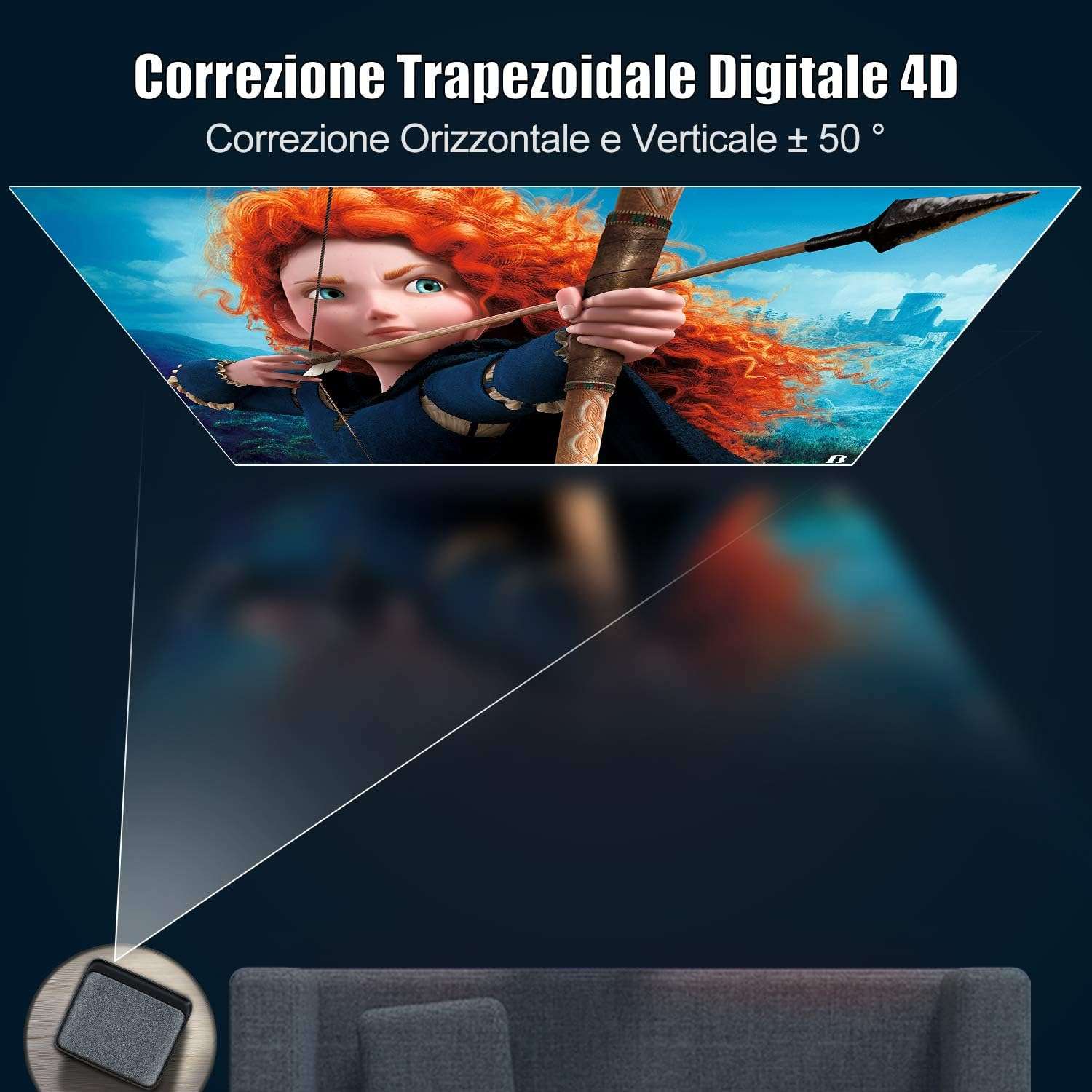 proiettore-wifi-fhd-fino-300-pollici-sconto-65e-amazon-correzione