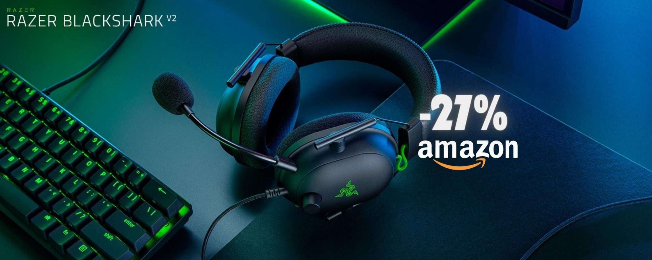 Razer BlackShark V2: cuffie multipiattaforma, emozione unica (-27%)