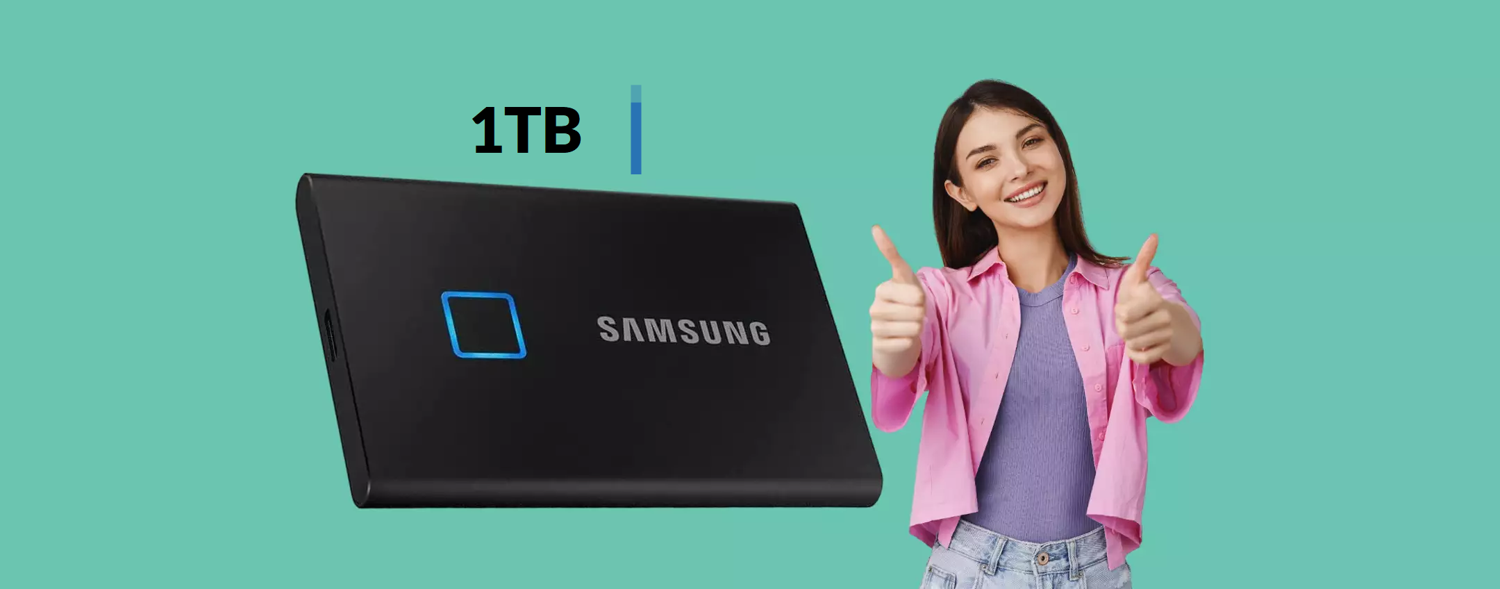 SSD esterno 1TB Samsung: accedi ai dati con la tua impronta