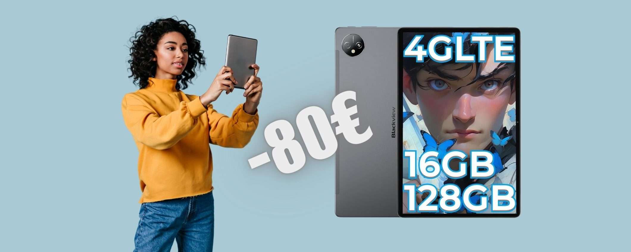 Tablet Android da 10 pollici Dual SIM a 80€ in MENO (Amazon)