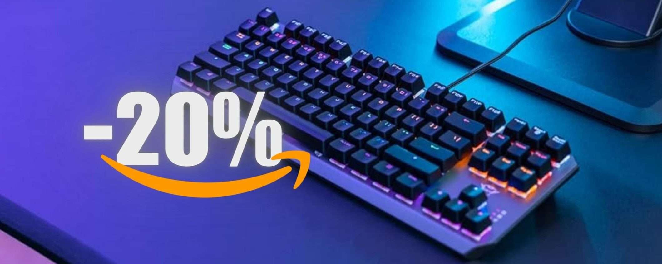 Tastiera meccanica compatta da gaming al 20% su Amazon (29€)