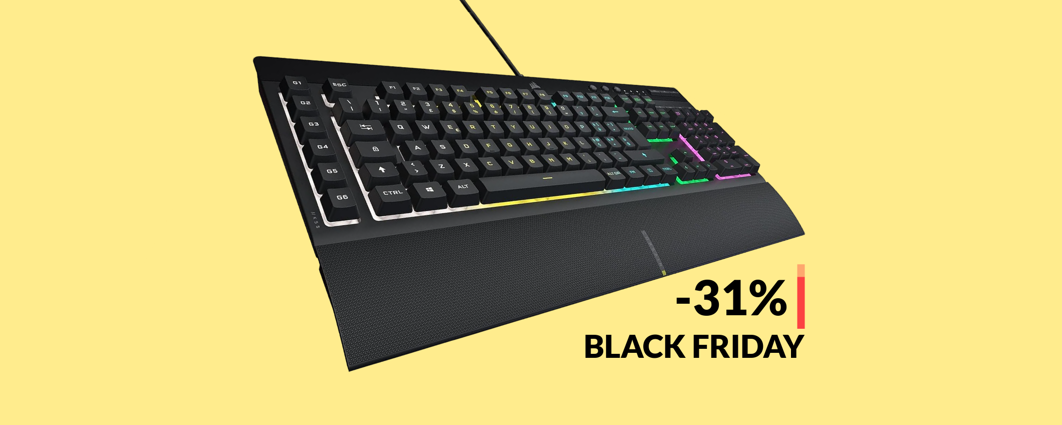 Tastiera Corsair da GAMING: oggi a soli 44€ grazie al Black Friday