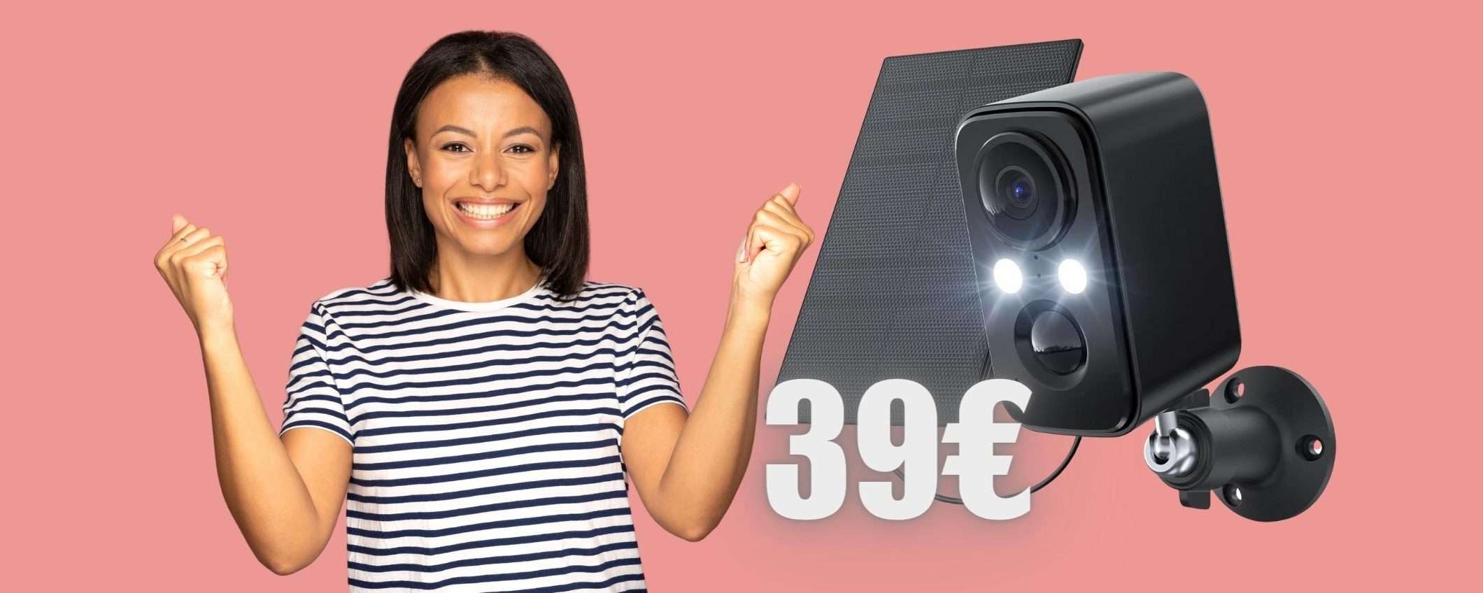 Telecamera WiFi con pannello solare per una CASA SICURA (39€)