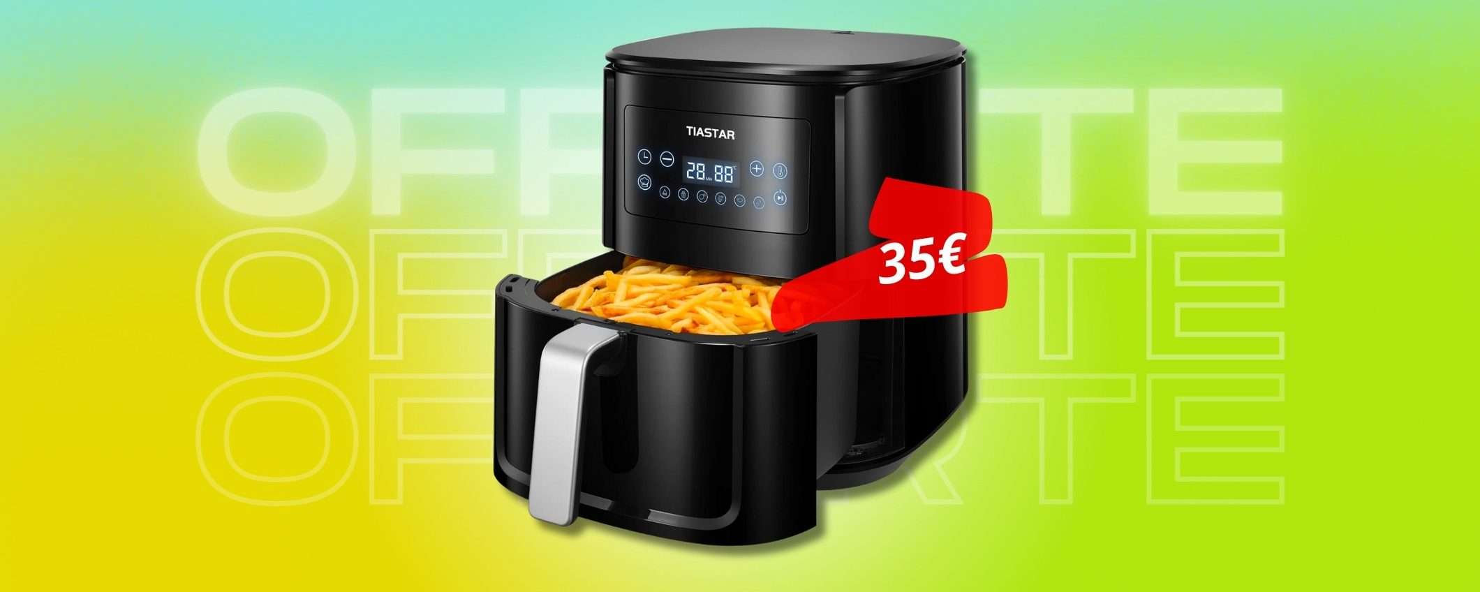 Friggitrice ad aria 5,5L salvaspazio, perfetta in QUALSIASI cucina