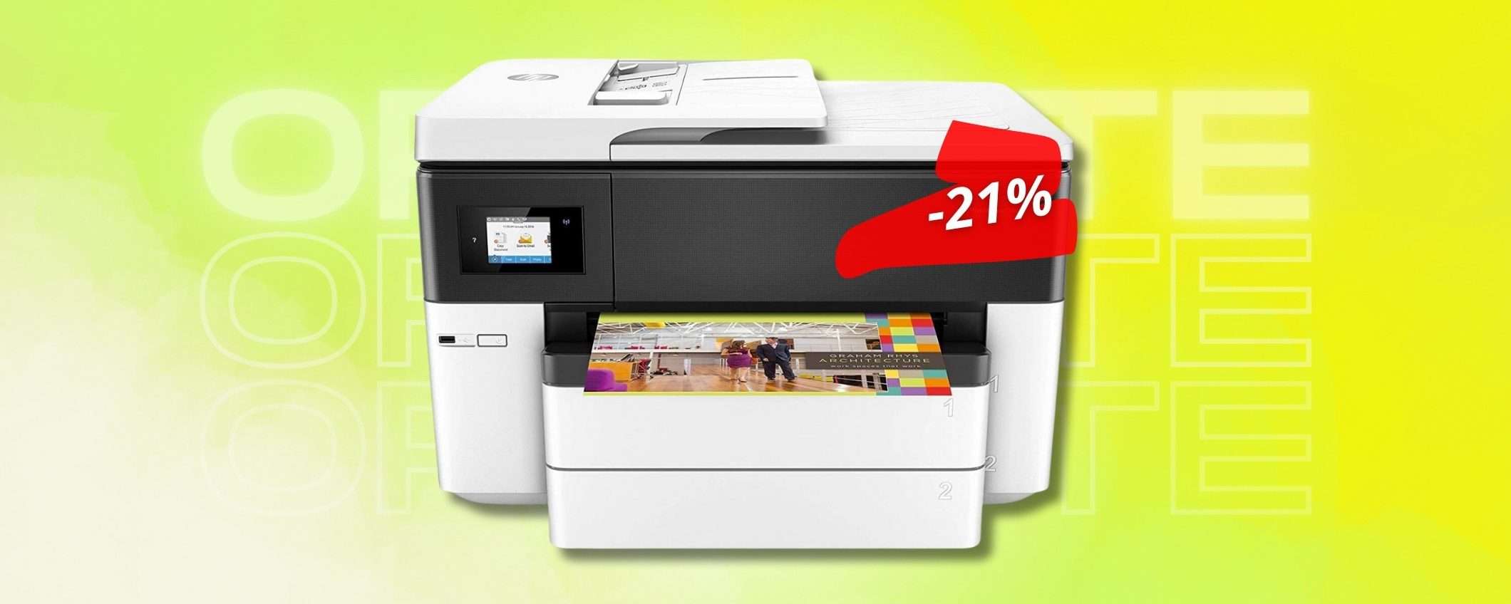 HP OfficeJet Pro, stampante multifunzione per formati fino A3 (-21%)