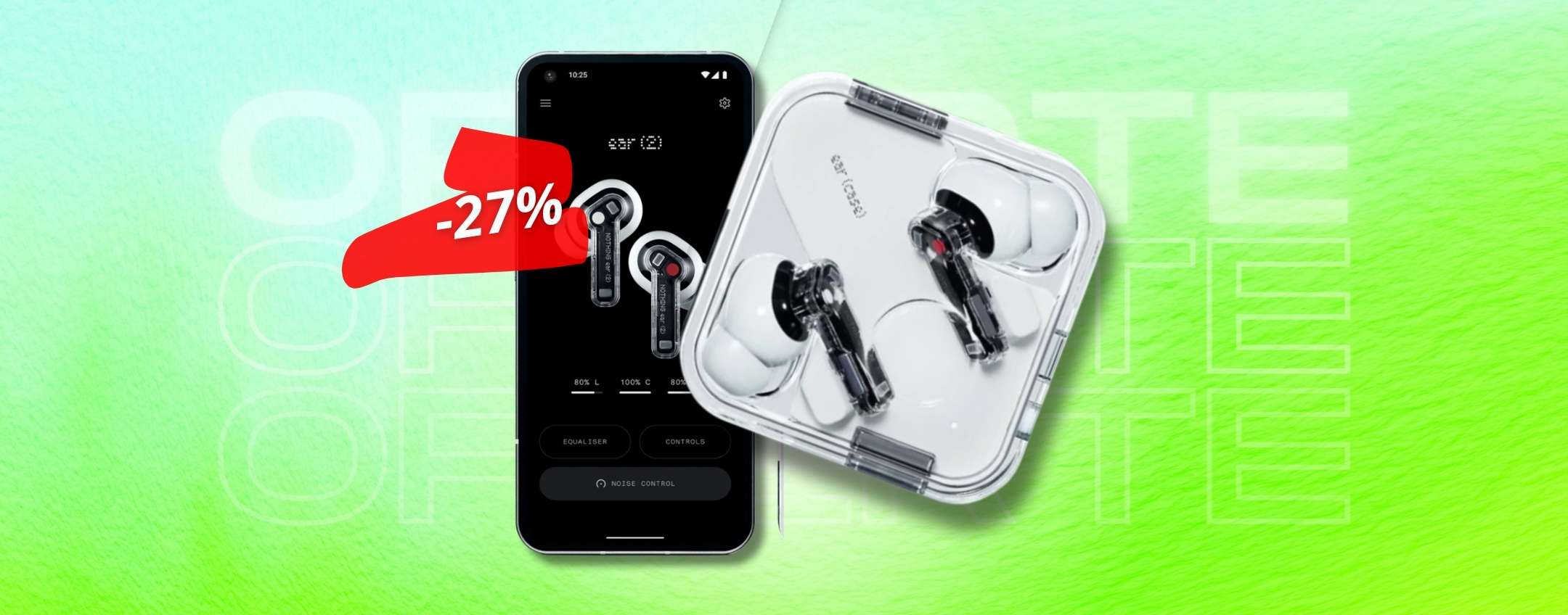 Offerta del giorno: Nothing Ear (2) su  a € 109 (€ 16 di sconto)