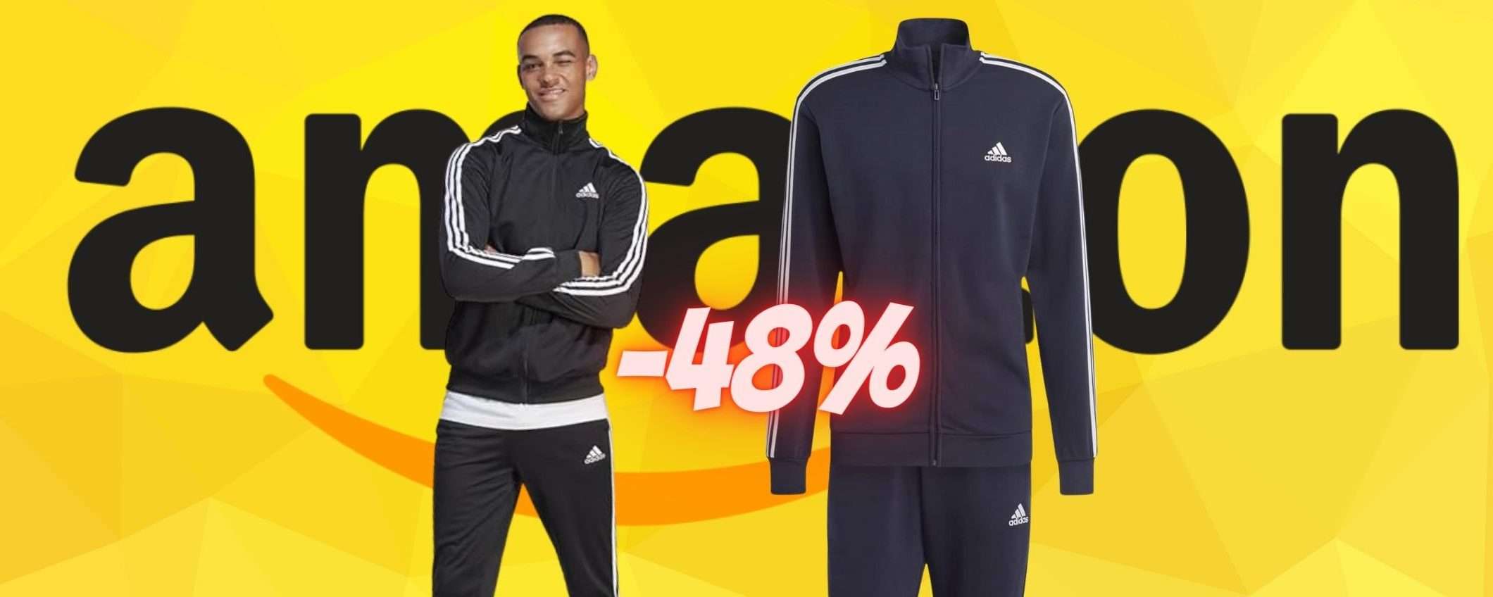 Tuta Adidas (felpa e pantaloni) a PREZZO SCONVOLGENTE (41€)