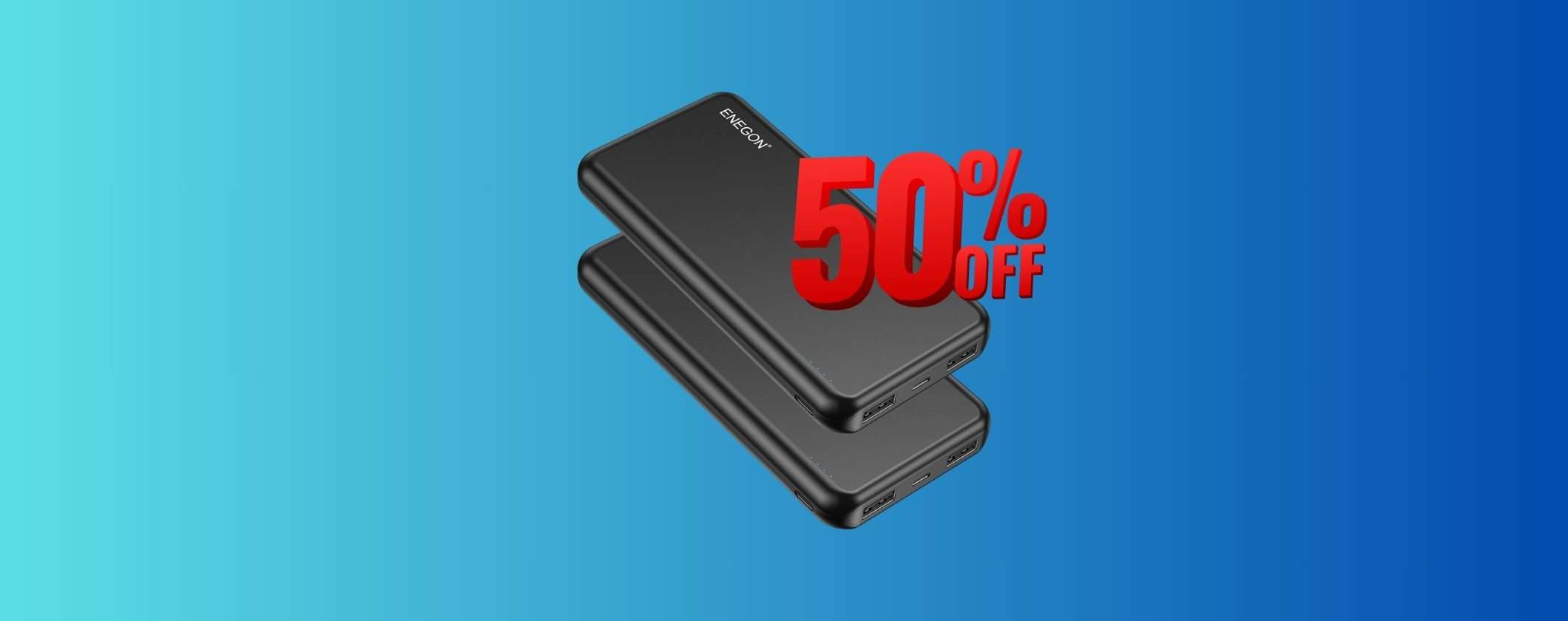 2 Power Bank POTENTI a soli 14€ con il Coupon 50%