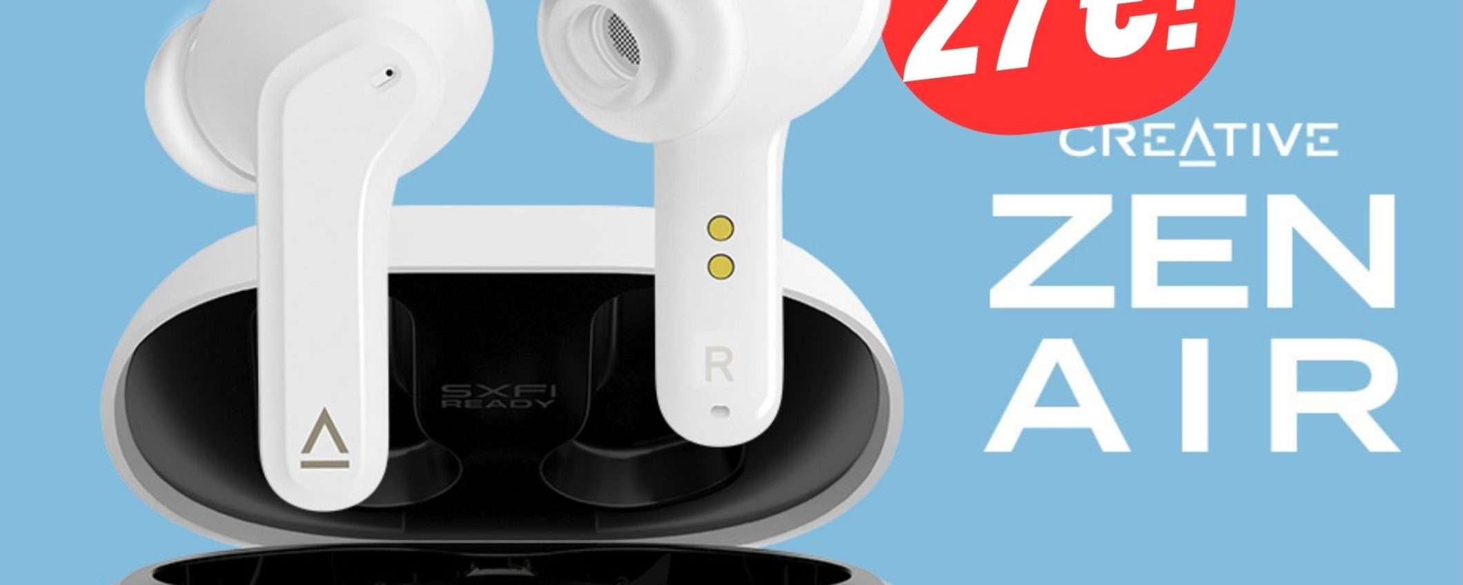 Gli Auricolari CREATIVE con Cancellazione del Rumore CROLLANO a 27€ col COUPON!