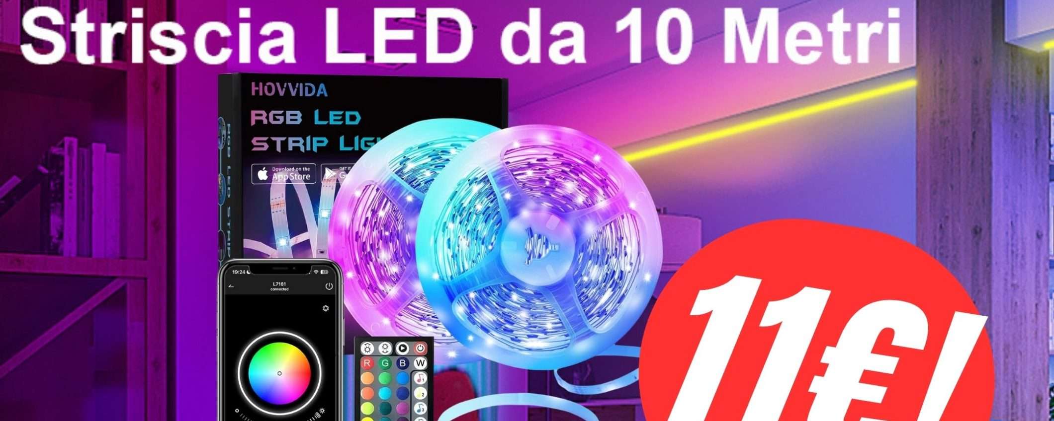 SCONTO FOLLE per questa Striscia LED da 10 metri: solo 11€!