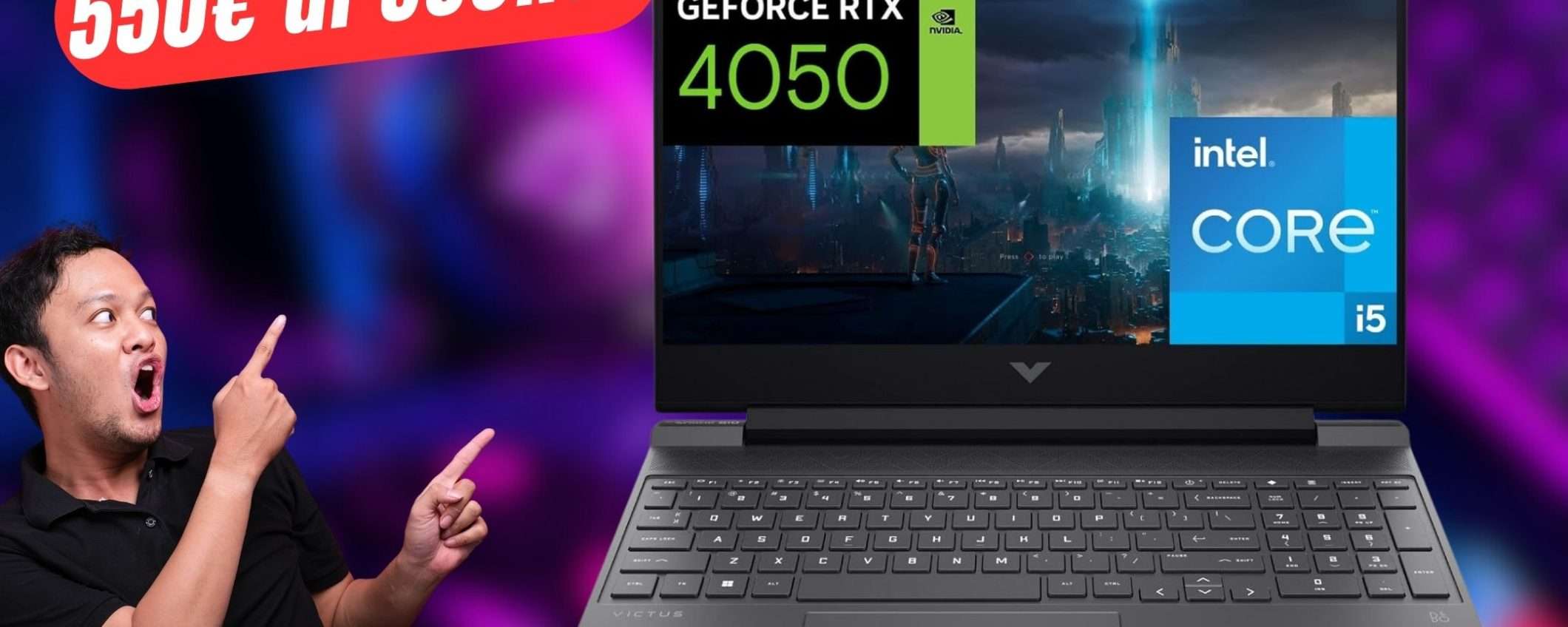 Questo Portatile da Gaming con i5 ed RTX 4050 è scontato di 550€!