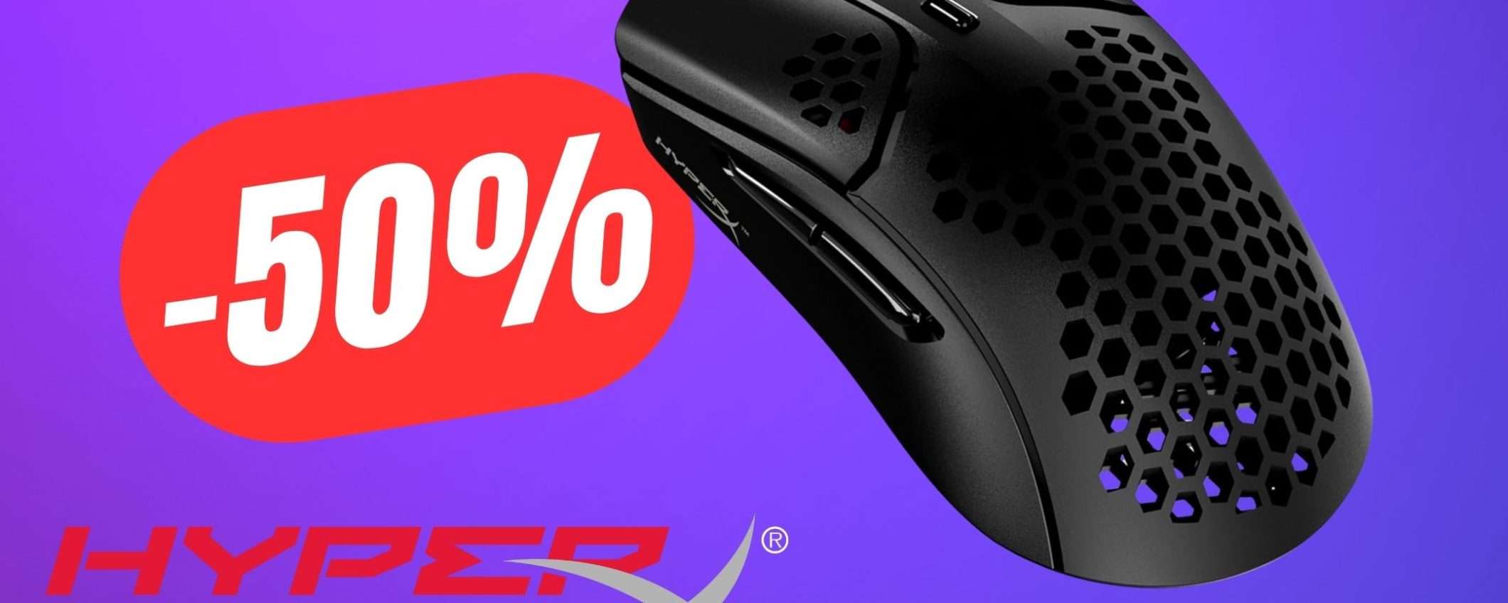 SCONTO FOLLE per il mouse ultra-leggero di HyperX (-50%!)