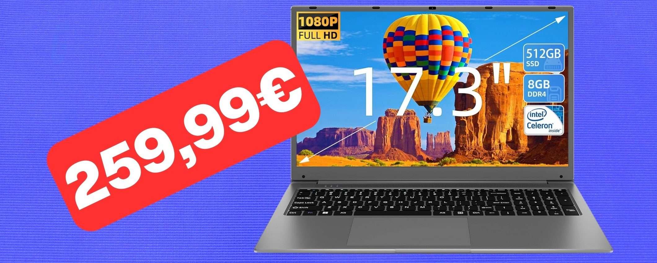 Notebook con 8GB di RAM e SSD da 512GB in MEGA SCONTO su Amazon