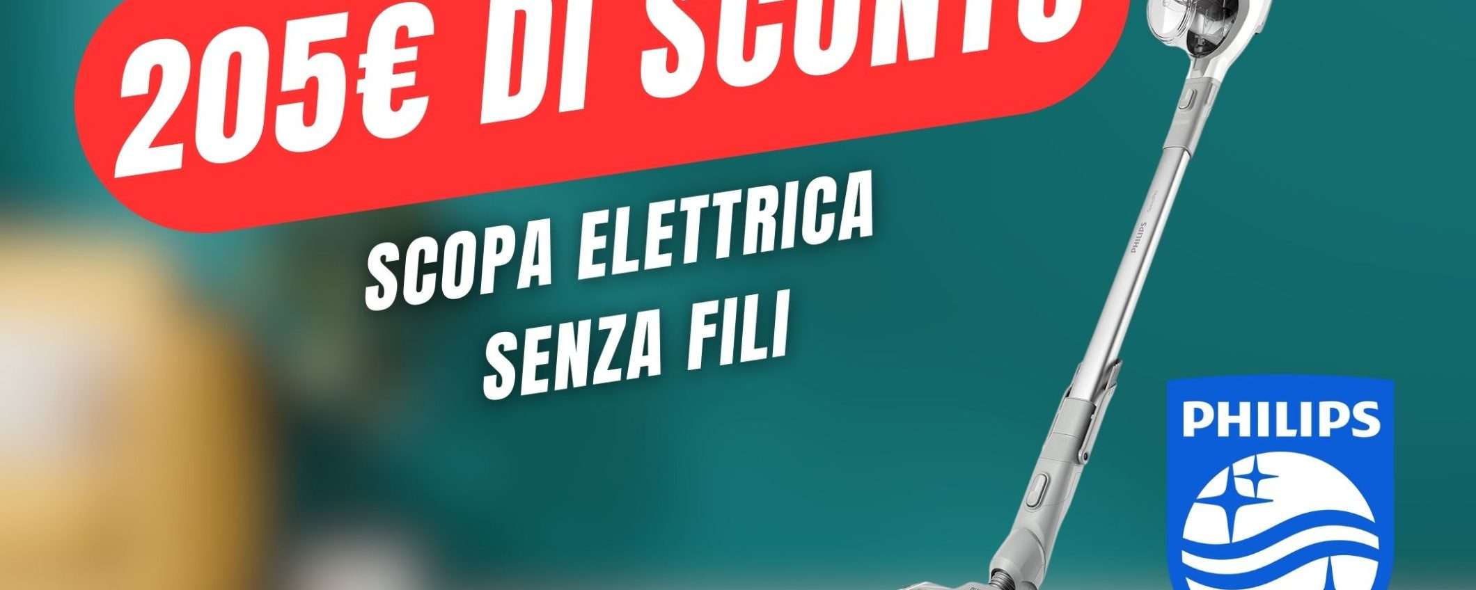 AMAZON IMPAZZISCE: sconto di 205€ per la Scopa Elettrica Philips!